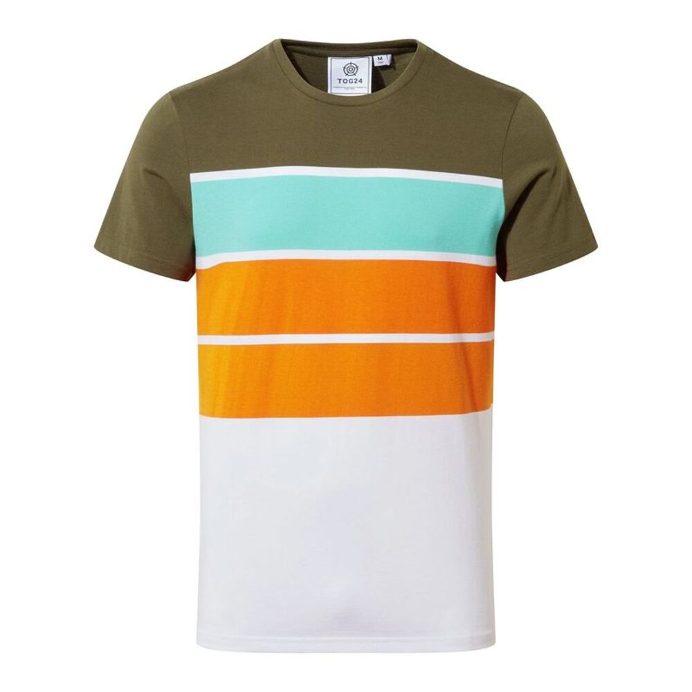 TOG24 Mens Whitwick Stripe T-Shirt / Khaki